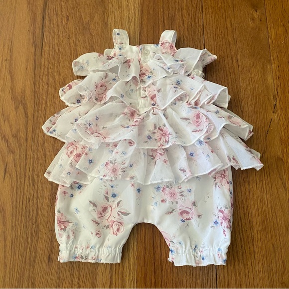 Edgehill Collection Victoria Roses Ruffle Baby Girl One Piece - Picture 5 of 6